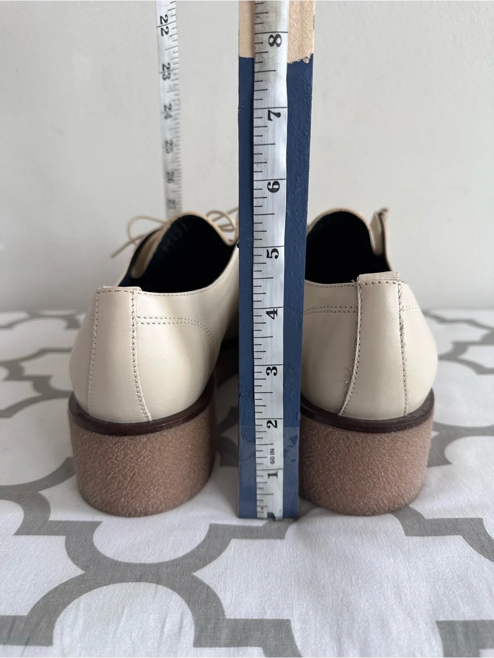 KOIO Cream Leather Lace-Up Platform Shoes